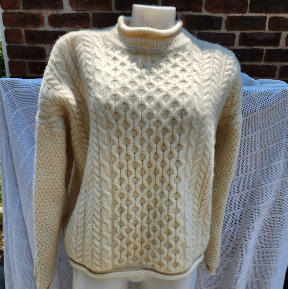 Blarney rolled neck cable‎ sweater L- XL - Picture 5 of 12